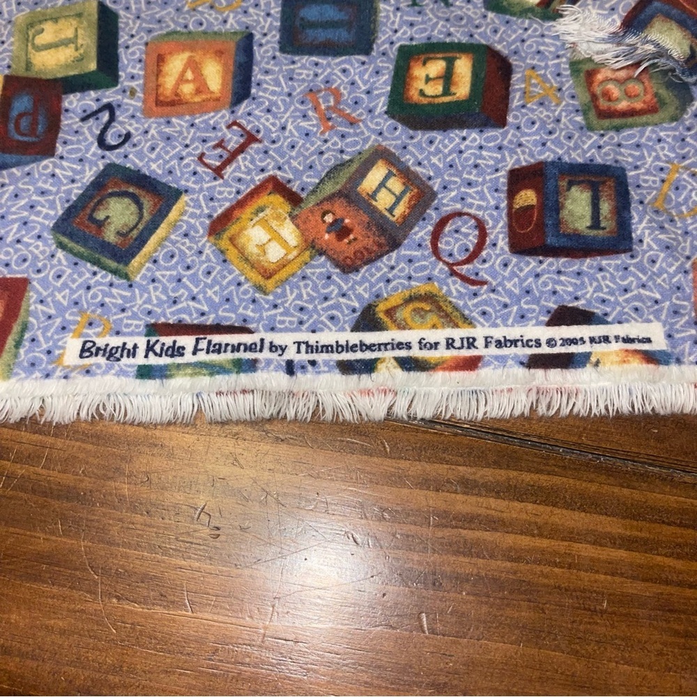Alphabet Block Patterned flannel Fabric 1.5 yards - Picture 3 of 5